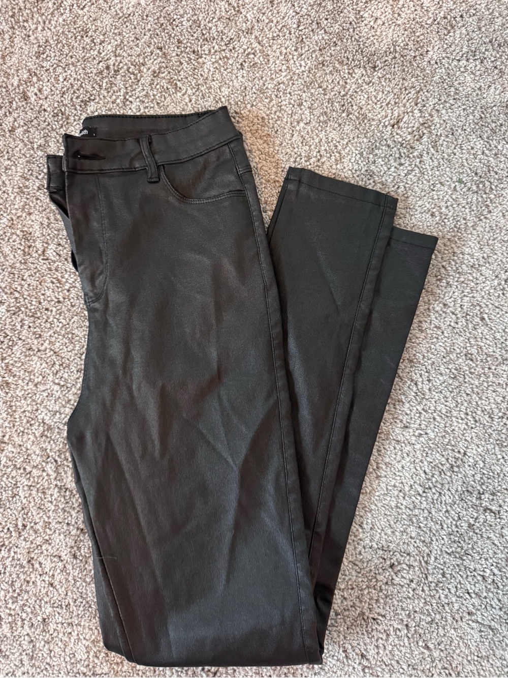 Apperloth Black Faux Leather Skinny Pants